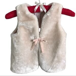 Catherine Malandrino Vest Mini Faux Fur Gray Gold Girls 4T
